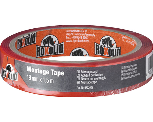 Montage Tape ROXOLID ruban adhésif de montage transparent 19 mm x 1,5 m