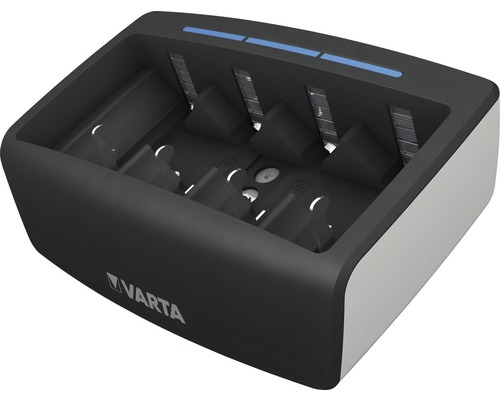 Chargeur universel Varta pour piles AA, AAA, C et D + affichage à LED 9 volts arrêt de sécurité