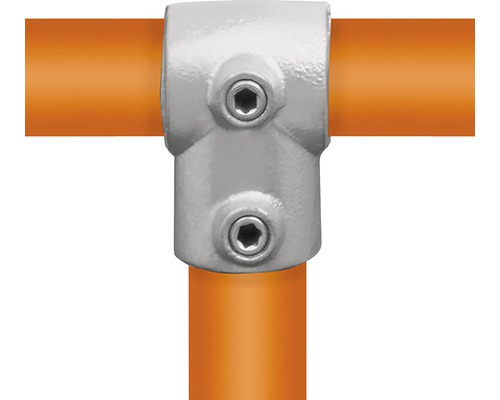 Pièce en T courte raccord de tube d'échafaudage en acier Ø 33 mm-0
