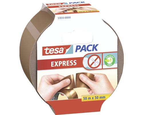Bande adhésive d'emballage tesapack Express déchirable brun 50 m x 50 mm