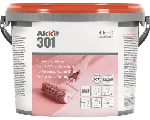 Produit d'étanchéité liquide Akkit 301 4 kg avec pigments colorés jaune
