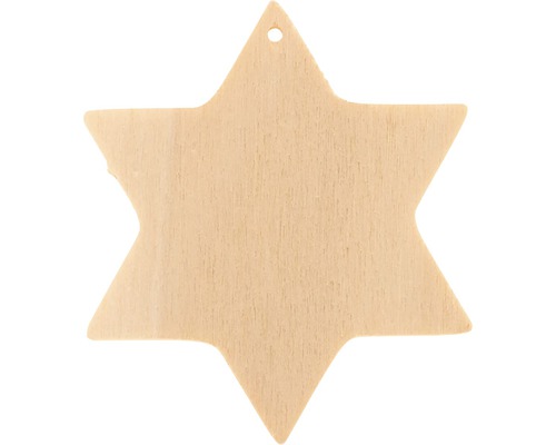 Étoiles en bois Ø 5 cm naturel 6 unités