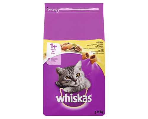 Whiskas nourriture sèche pour chats 1+ au poulet 3.8 kg