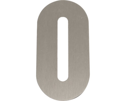Numéro de porte acier inoxydable satiné « 0 » 160 mm
