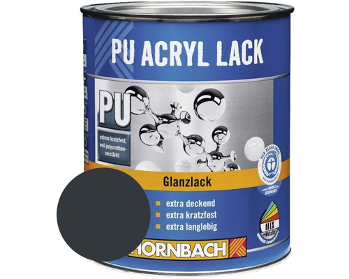 Laque couleur PU HORNBACH laque acrylique brillante RAL 7016 gris anthracite 750 ml