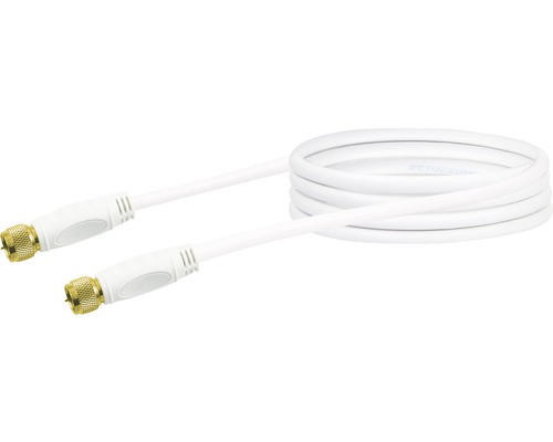 Câble de raccordement SAT (90 dB) 2x fiches F 1.5 m blanc Schwaiger KVCHQ15532