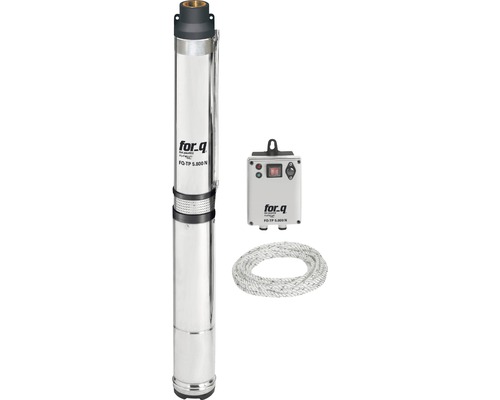 Pompe pour puits profond for_q FQ-TP 5.800 N avec câble de descente de 23 m et boîtier de contrôle externe