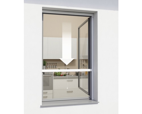 Moustiquaire Windhager PLUS store de fenêtre blanc sur mesure (max. 130x160 cm)