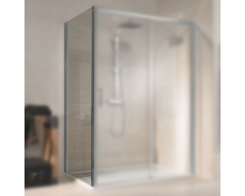 Seitenwand für Schiebetür Schulte Kristall/Trend Breite 90 cm Klarglas Profilfarbe aluminium