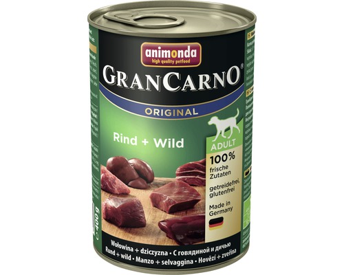 Hundefutter nass animonda Gran Carno Rind & Wild 1 Pack 6x400 g