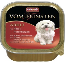 Nourriture humide pour chiens, animonda de Feinsten Adulte avec du bœuf et des cœurs de dinde 150 g-thumb-0