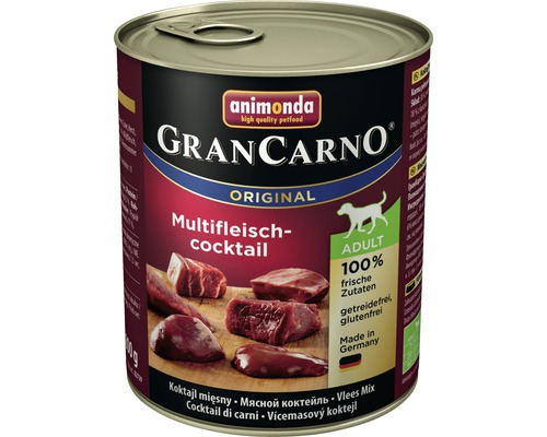 Nourriture humide pour chiens, animonda Gran Carno Original Adulte cocktail de viande multiple 800 g