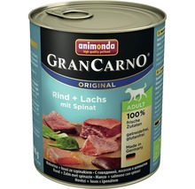 Pâtée pour chien animonda Gran Carno Original Adult bœuf + saumon aux épinards 800 g-thumb-0