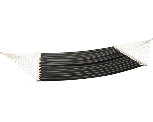 Hamac Premium coton 145x200 cm à rayures noires et blanches