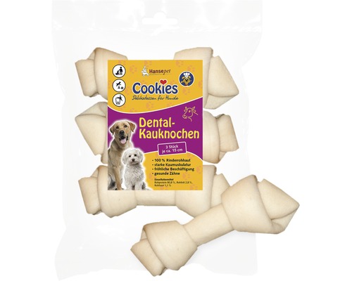 Friandises pour chiens Cookies Dental os à mâcher soin dentaire env. 15 cm 3 pièces