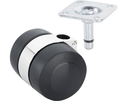 Roue design PA 45mm, plaque 38x38 mm, palier lisse, PK6