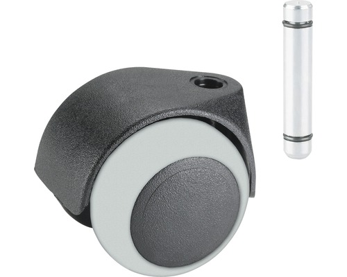 Roulette double pour appareils de transport, jusqu'à 40 kg, 50 x 61 mm