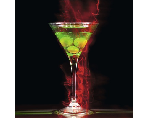 Glasbild Cocktail On Black Ii 20x20 cm GLA1404-0