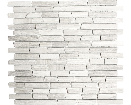 Mosaïque en pierre naturelle MOS Brick 2012 gris 30.5x32.2 cm