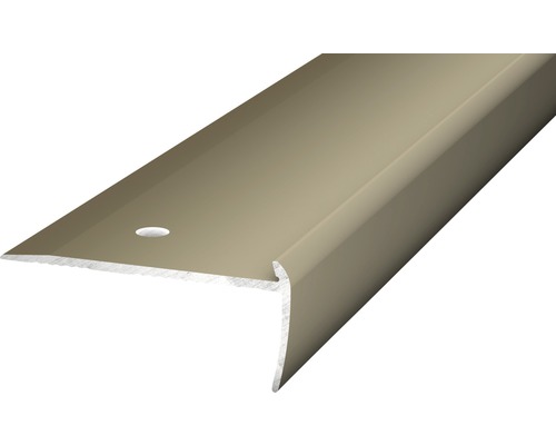 Nez de marche aluminium acier inoxydable mat perforé 45 x 19,5 x 2500 mm-0