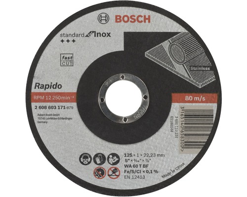 Disque à tronçonner standard Inox Bosch Ø 125 mm