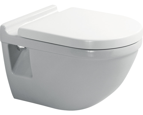 Ensemble WC suspendu DURAVIT Starck 3 cuvette à fond creux avec bord de cuvette blanc sans revêtement 42000900A1