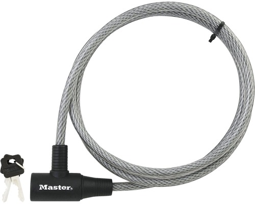 Câble antivol Master Lock 8154EURD de 1,80m x 10mm de Ø, 4 clés comprises