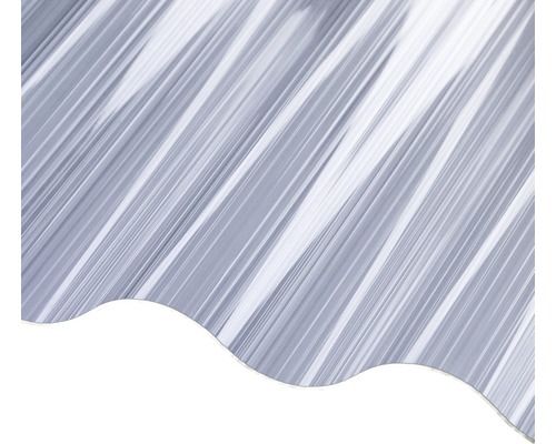 Plaque ondulée Gutta Elefantenplatte polycarbonate sinus 76/18 transparente rainurée 2000 x 900 x 1,4 mm