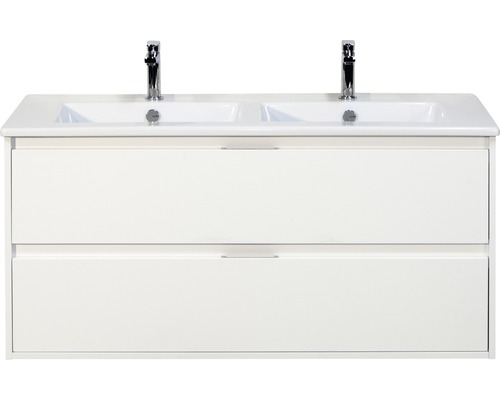 Kit de meubles de salles de bain Porto blanc haute brillance 57x121 cm-0