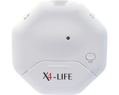 Alarme de détection de bris de verre 95 dB blanc lxhxp 80x80x8 mm à piles X4-Life