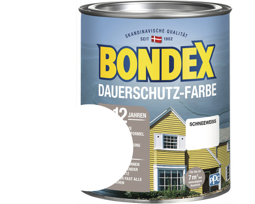 BONDEX Holzfarbe-Dauerschutzfarbe schneeweiß 750 ml